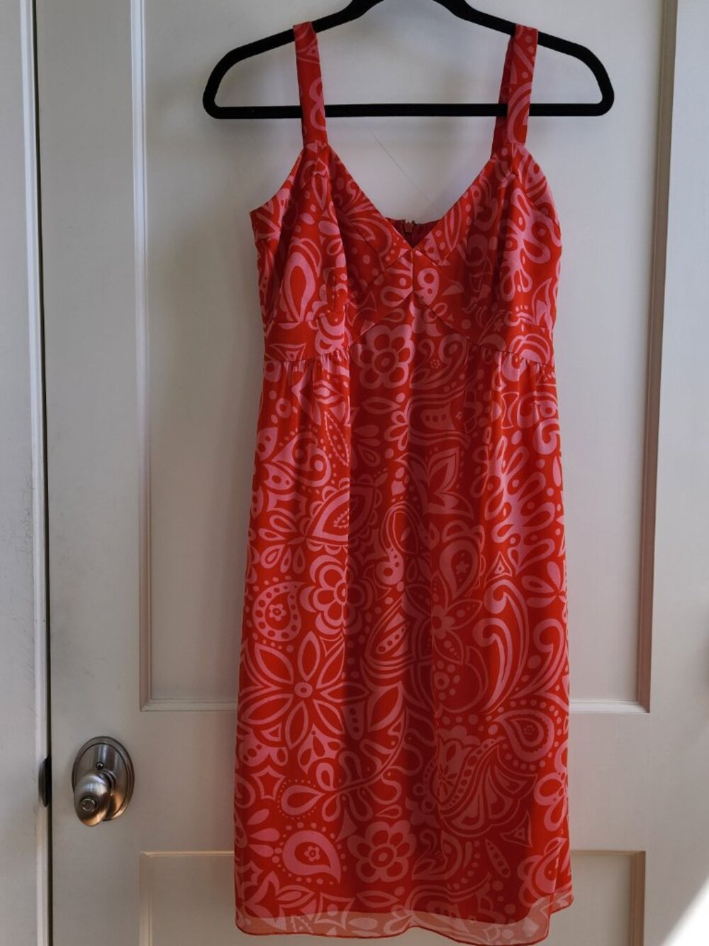 Anna Sui for Anthropologie Coral Pink Printed Sundress Size 2 Boho Resort Dress